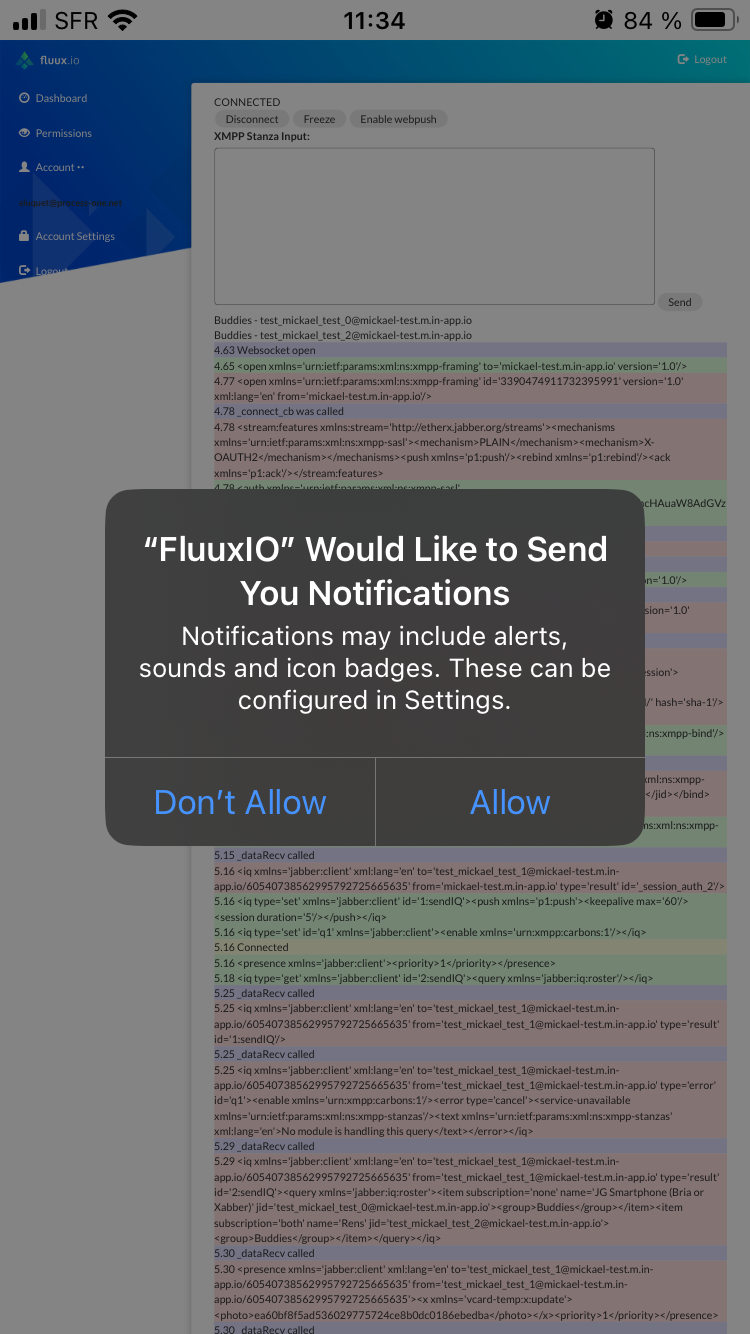 Enabling Fluux.io WebPush on a PWA on iOS