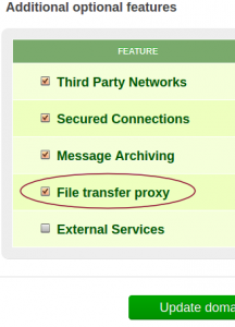 Enable "File transfer proxy" feature on your plan