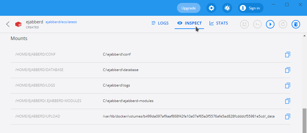 ejabberd.yml, database and logs